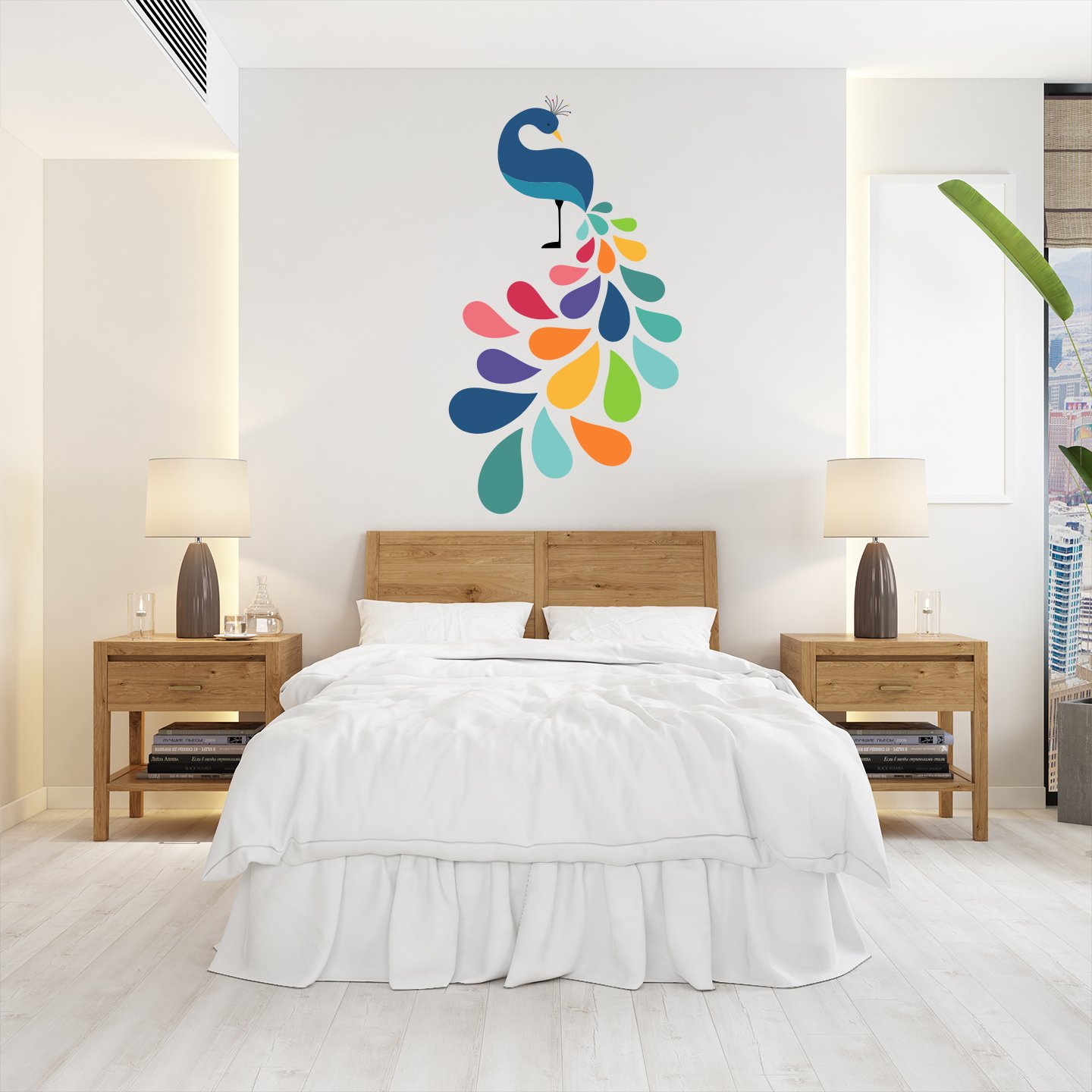 Peacock Decal design for Home Decor Just Peel and Stick  decorative masterpiece for home decor